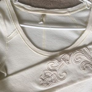 long sleeve detail blouse // cream